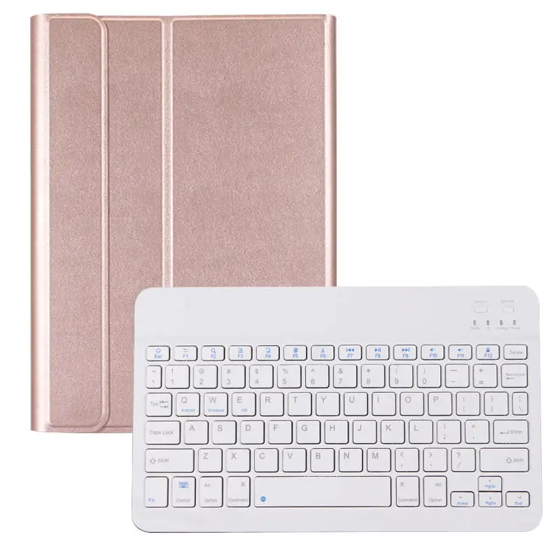 Rose Gold Мини Беспроводная bluetooth-клавиатура, умный чехол для iPad 2/3/4 Air 1 2 Mini 1 2 3 4, новинка Pro 9,7 10,5 дюйма - Цвет: Rose Gold