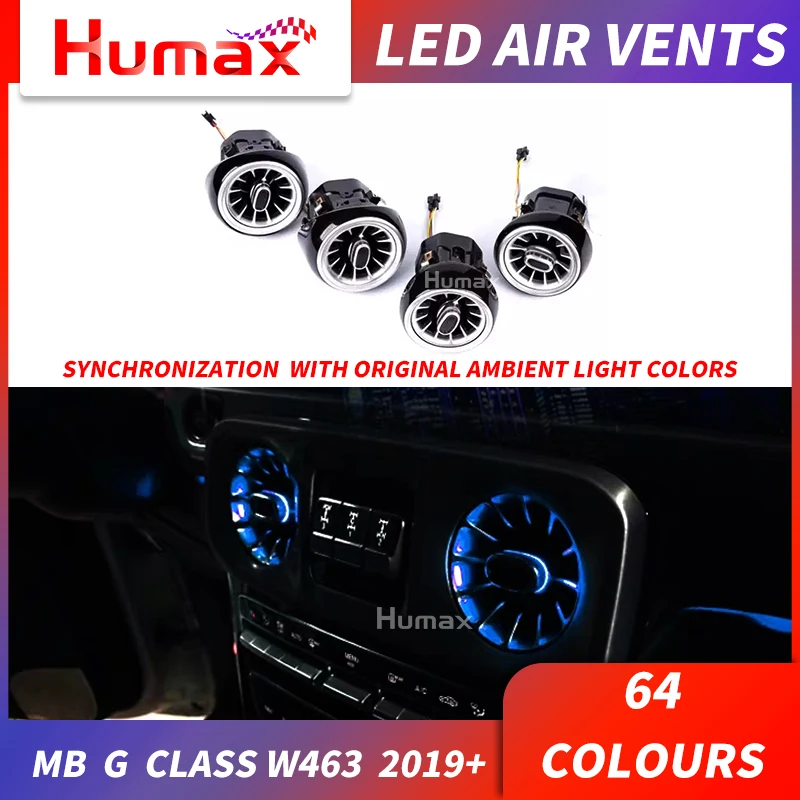 New G class w464 G63 G500 Air conditioning Turbine outlet LED Interior Lights for 2019 g63 g500 g65 air vent ambient lights | Автомобили и