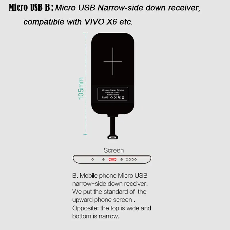 Nillkin Волшебные метки QI беспроводной зарядный приемник Micro USB/type C адаптер для iPhone 5S, SE 6 6 S 7 Plus для samsung S6 S7 Edge