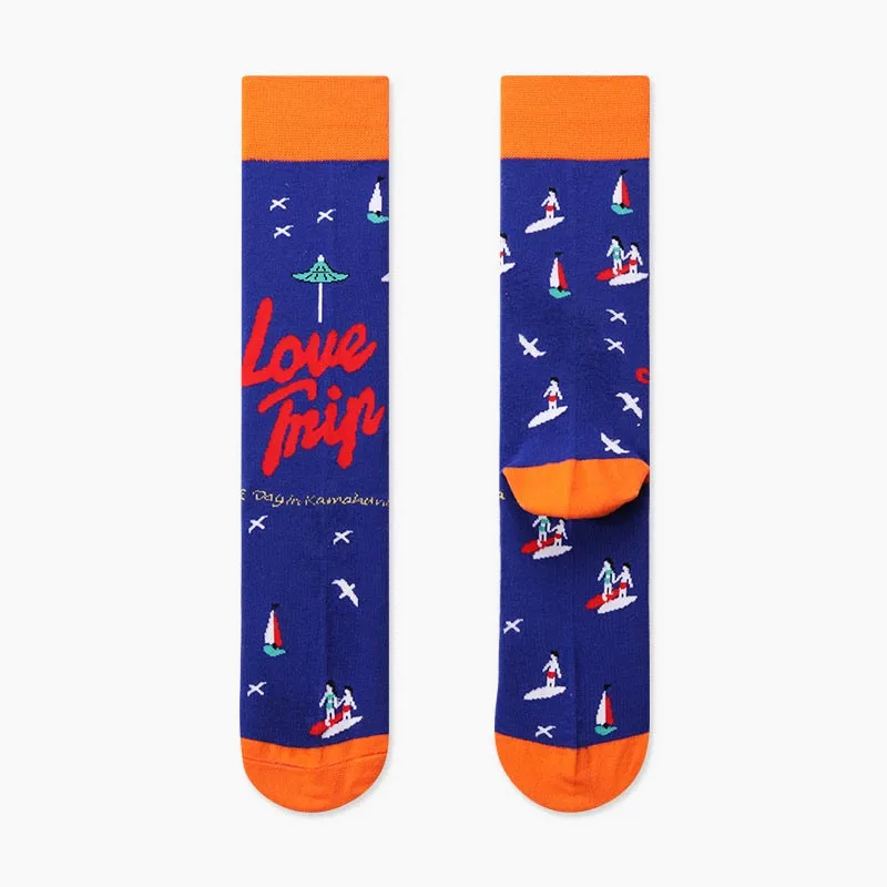 

New Harajuku Chaussette Femme Japanese Jacquard Art Abstract Oil Painting Cartoon Creative Funny Cute Socks Women Skarpetki