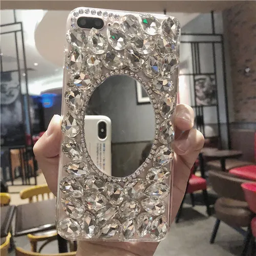 Роскошный 3D Блестящий Бриллиант со стразами и зеркалом для Xiaomi 9 8 SE 5 5S Plus 5X 6 6X Max 2 3