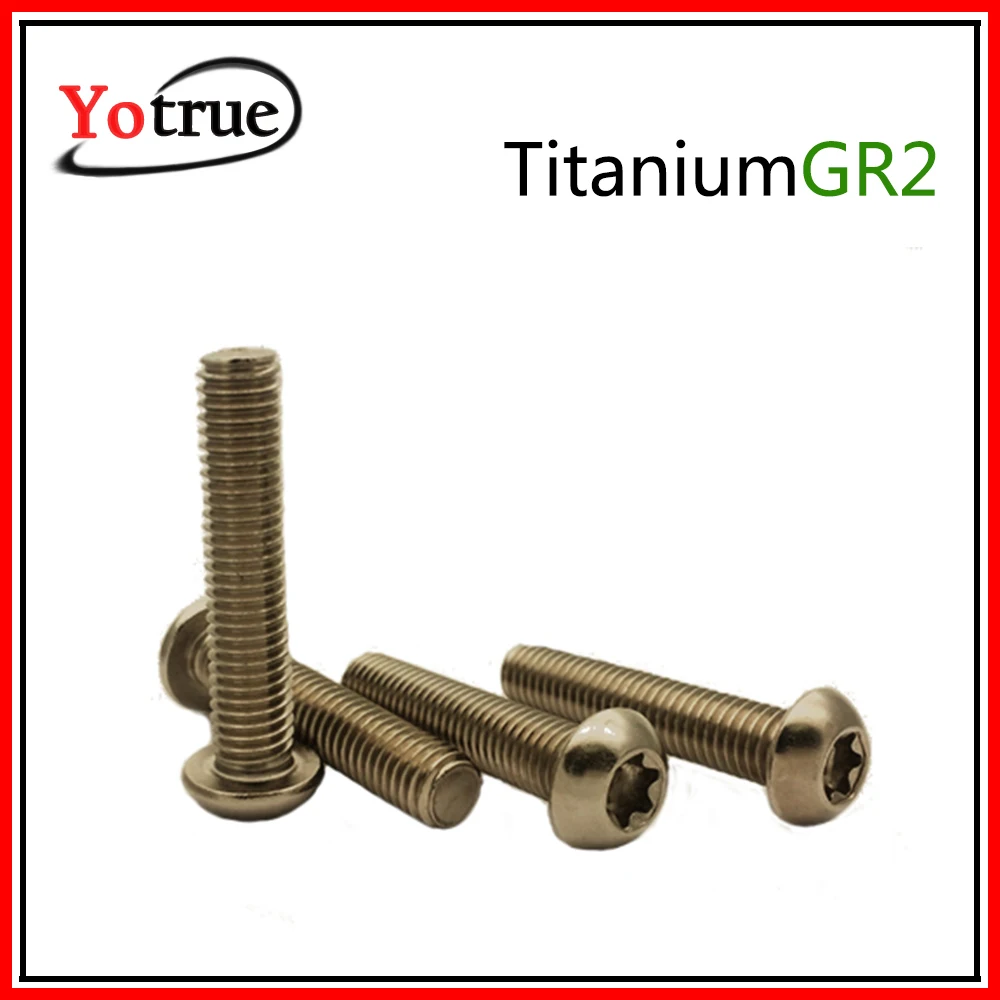 50 шт./лот #10 24*1/4 &quot~ 1&quot GR2 Чисто титановая головка с круглой головкой Torx groove винт