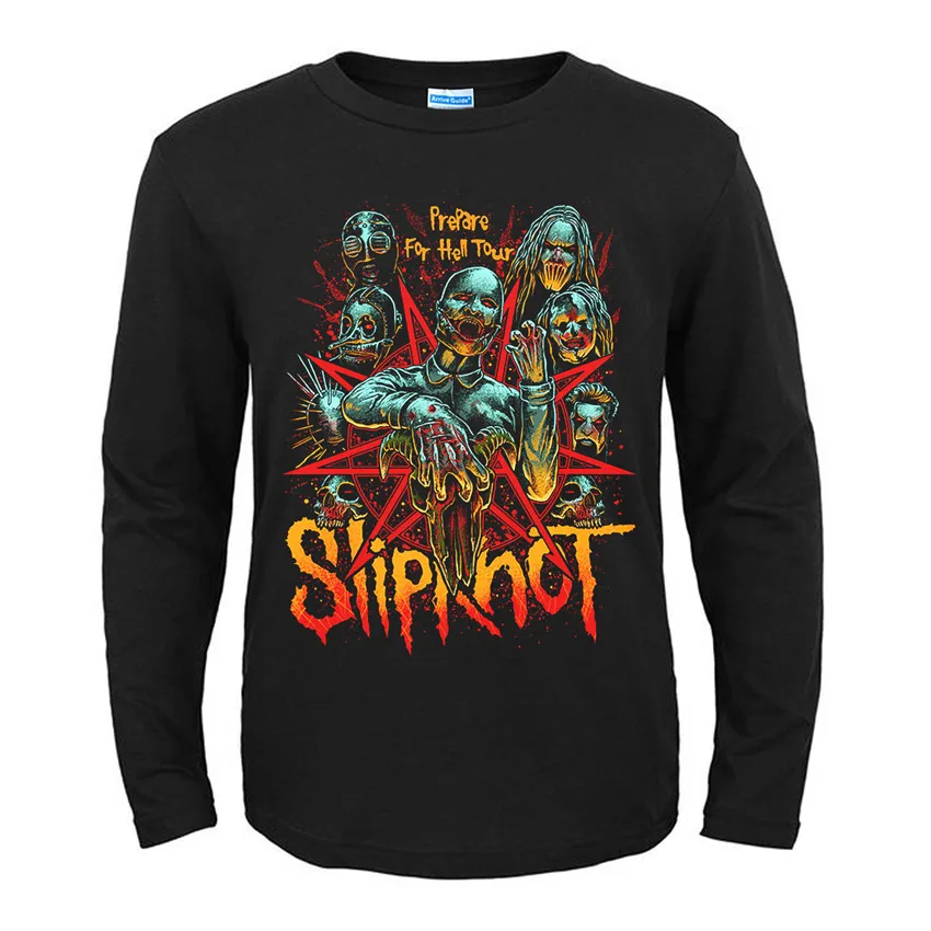 31 конструкции Америке группы Slipknot рок черный футболка бренд полный рубашка с длинным рукавом тяжелых металлов хлопка camiseta панк-рокер уличная - Цвет: 1