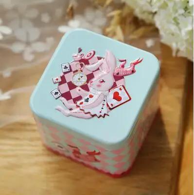 Квадратная Мини Милая красочная мультяшная Конфета 7,5x7,5x6,5 см. Жестяная коробка для хранения конфет, таблеток, помады, конфет для свадебной вечеринки, подарочная жестяная коробка - Цвет: S7