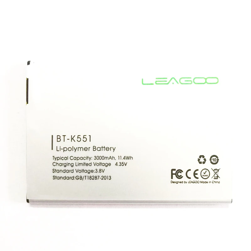 Оригинальный Сменный аккумулятор для LEAGOO Alfa 1 BTK551 BT K551 / KZEN REX R2 3000 мАч на мобильный