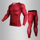 Мужское термобелье с 3D принтом MMA, компрессионная футболка с длинным рукавом для фитнеса, бодибилдинга, новинка