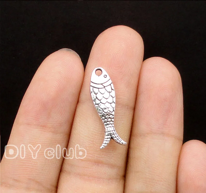 

Подвески из античного серебра 70pcs-подвески-рыбки/Подвески 23x8mm