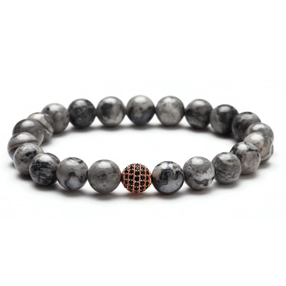 Atolyestone натуральный камень счастливый браслет из бисера Будда мужской