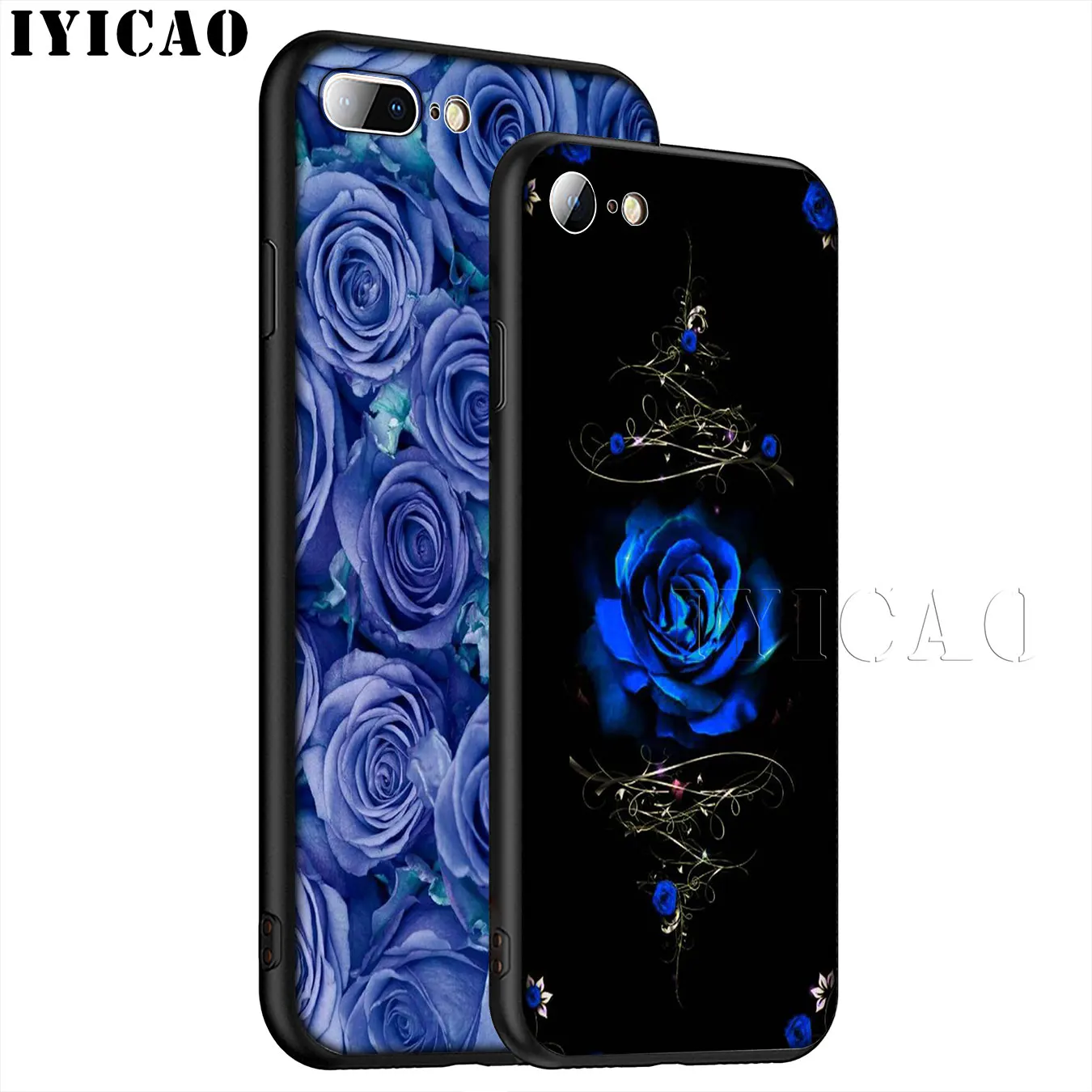 IYICAO Rose flower Soft Silicone Phone Case for iPhone XR X XS 11 Pro Max 6 6S 7 8 Plus 5 5S SE 10 TPU Black Cover |