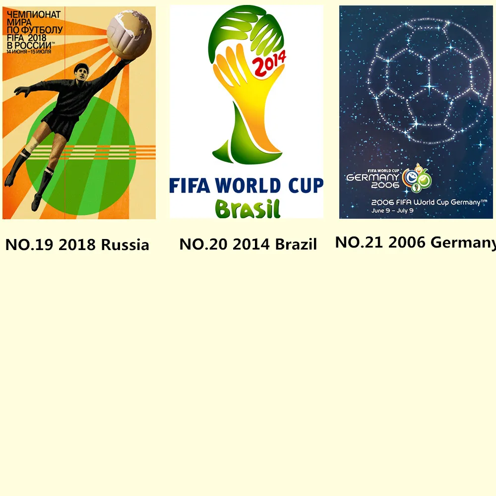 Полный набор постеров World Cup потертый шик винтажная крафт бумага струйная печать