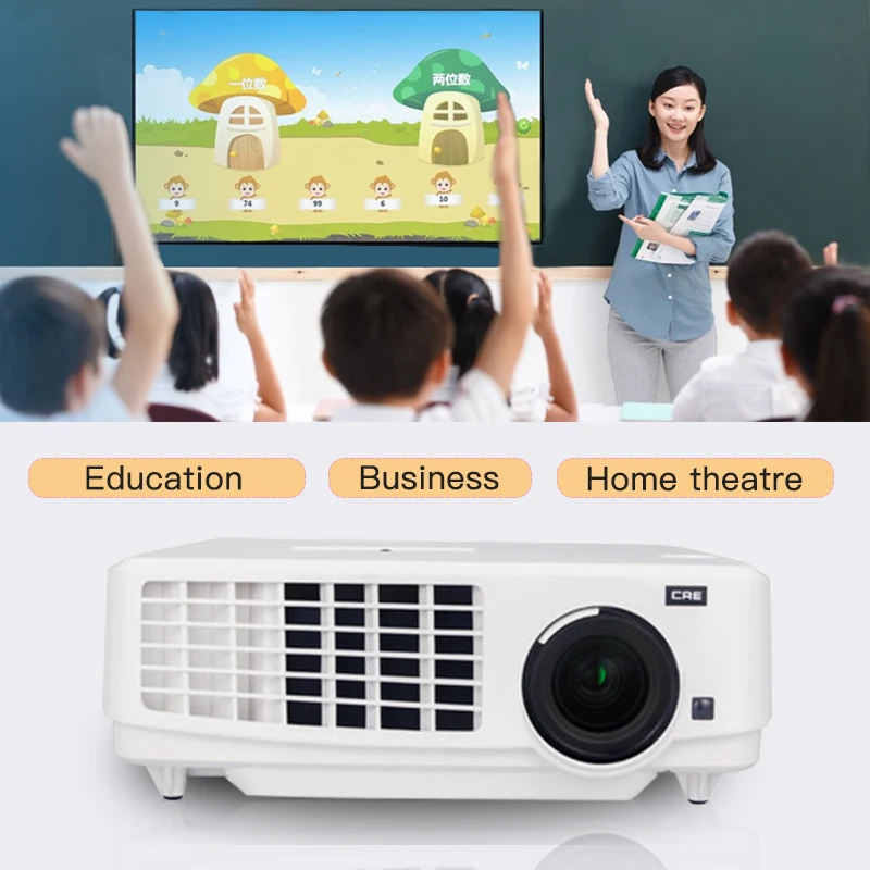CRE X1800 3LED 3LCD 3800 люмен портативный проектор для школы Android/Wi-Fi для офиса и образования, hd 720p 1080p Поддержка prooyector