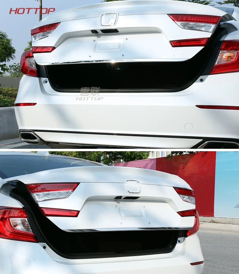 Для Honda 10th Accord Sedab 4DR Задняя накладка багажника из нержавеющей стали рельефная Накладка для отделки автомобиля Стайлинг Аксессуары