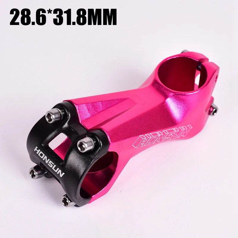 Руль для велосипеда, вынос руля, 31,8 мм, 80 мм, mtb, алюминиевый сплав, CNC, ультралегкий, 170 г, стержень для горного велосипеда, стояк DH/AM/XC, 7 градусов, honsun - Цвет: Pink
