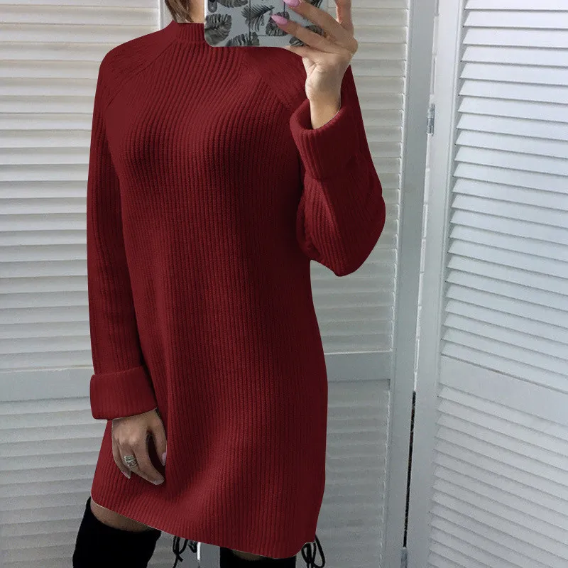 DORVIVON вязаный свитер платье для женщин sueter mujer Осень Зима bodycon платья трикотажные