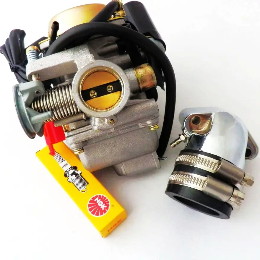 Новый спектакль 25 мм GY6 150cc CARB сплав впускной коллектор свечей зажигания Скутер