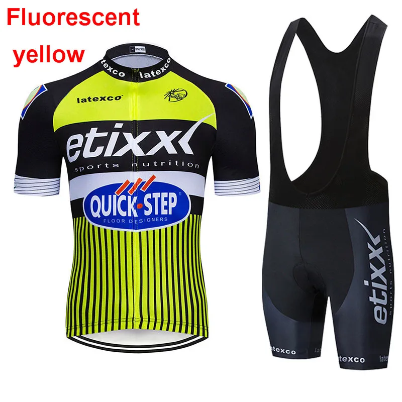 2019 флуоресцентный зеленый быстрый шаг etixx велосипедная команда Джерси 9D