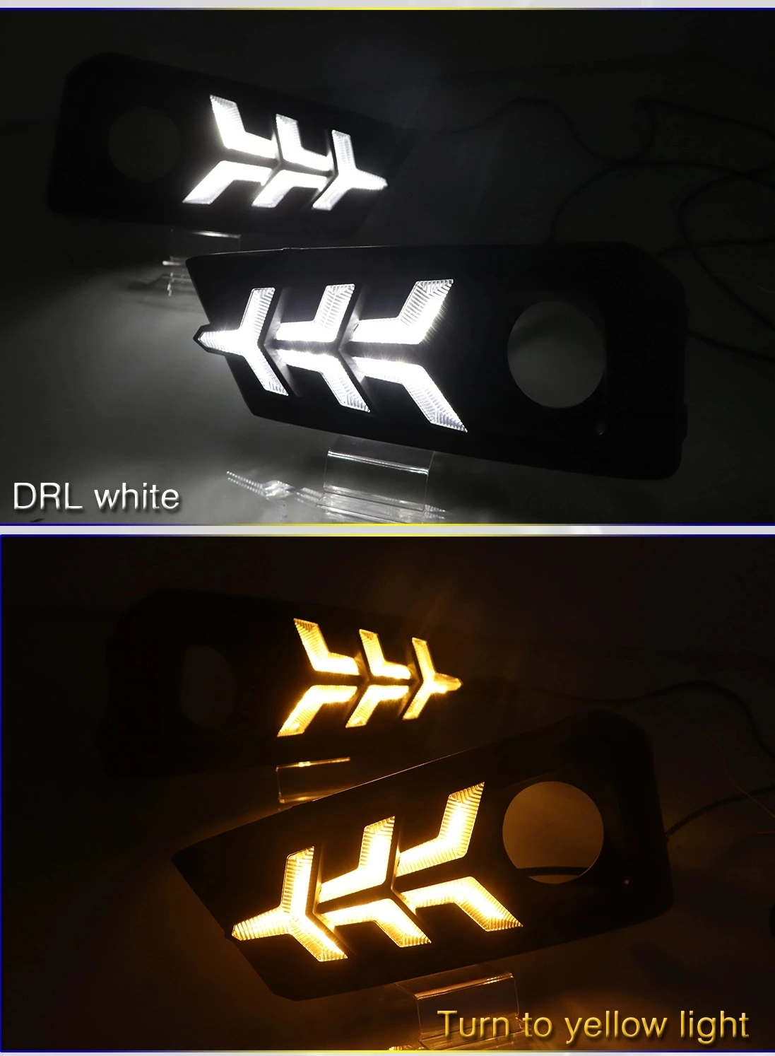 Для Honda Amaze дневной световая сигнальная лампа led drl с матричным сигналом противотуманная фара дневного света белый и желтый - Испускаемый цвет: White and yellow