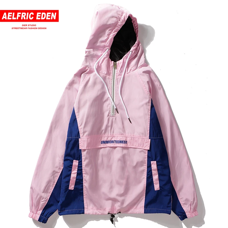 Aelfric Eden Лоскутная пуловер Для мужчин с капюшоном ветровка s Harajuku спереди