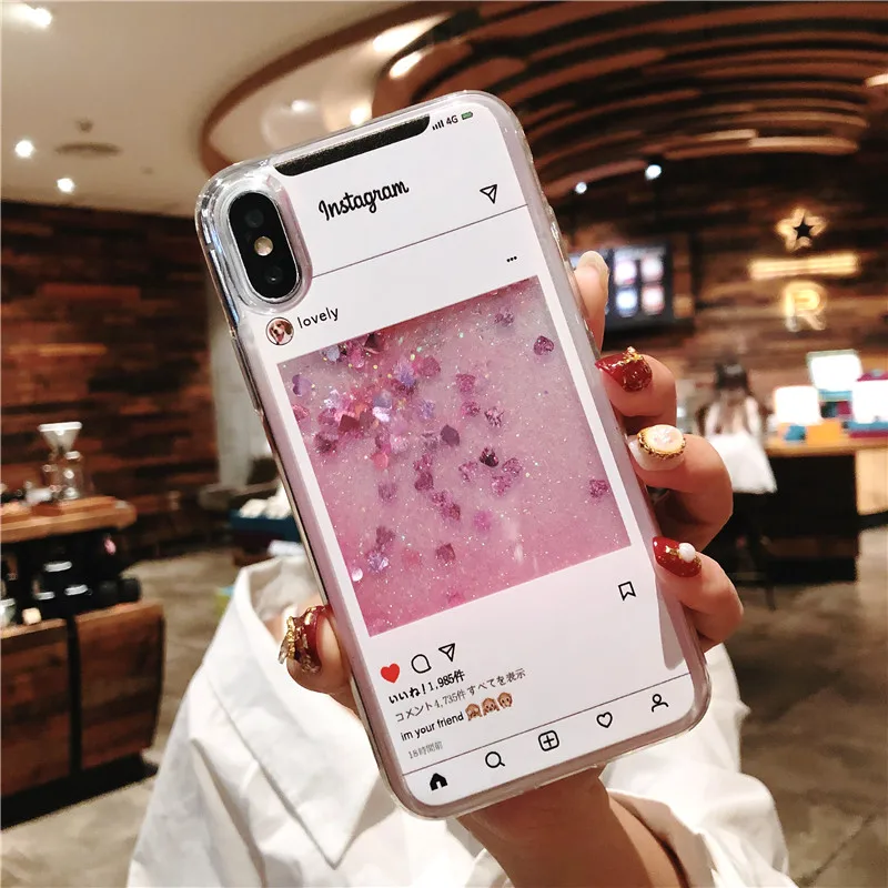Чехол с зыбучим песком для iPhone 7 8 X XR XS Max 6 6s Plus мягкий силиконовый чехол