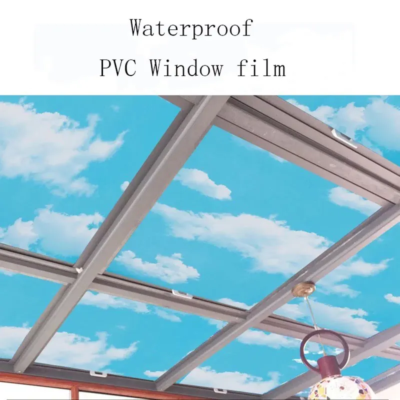 

Self-Adhesive Film Opaque Window Film Sky Cloud Stain Glass Stickers Privacy Film Bedroom kitchen Balcony Decorative vinile Film