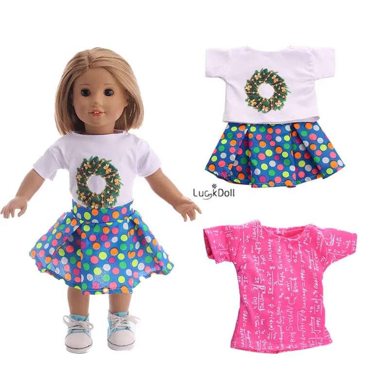 LUCKDOLL Летняя мода новая юбка размером 18 дюймов американская 43 см Детская кукла