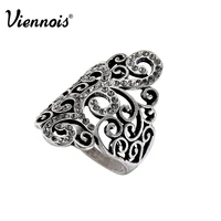 viennois vintage antique rings for women austrian rhinestone retro female finger ring stylish fashion jewelry party gifts