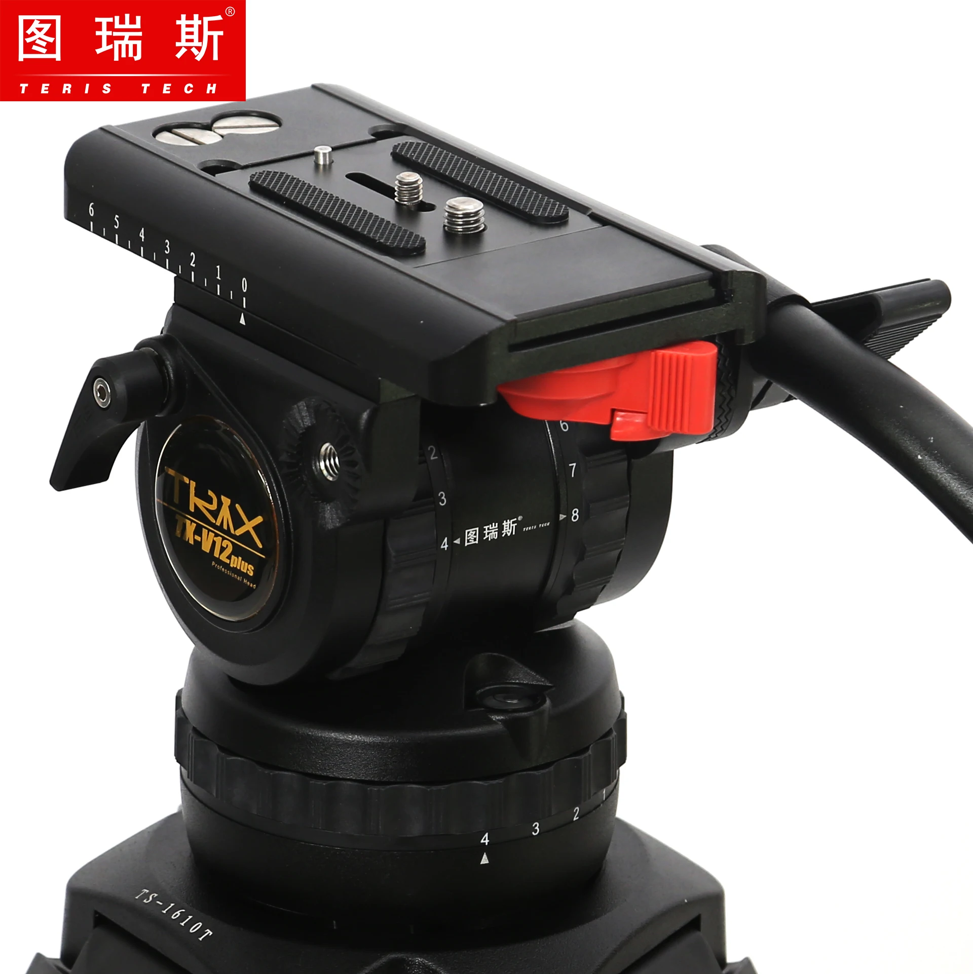 Профессиональный штатив TERIS TS120 с жидкостной головкой 100 мм нагрузка в чашу 12 кг