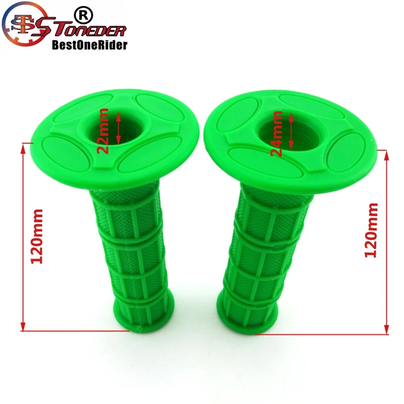 Зеленые резиновые ручки для дроссельной заслонки мотоцикла мотокросса Kawasaki KX KLX