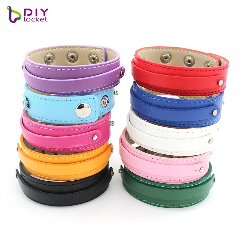 Разные цвета 18 + 8 Pu кожаный браслет подходит для Silde Charms LSBR037 * 10|Браслеты с шармами|