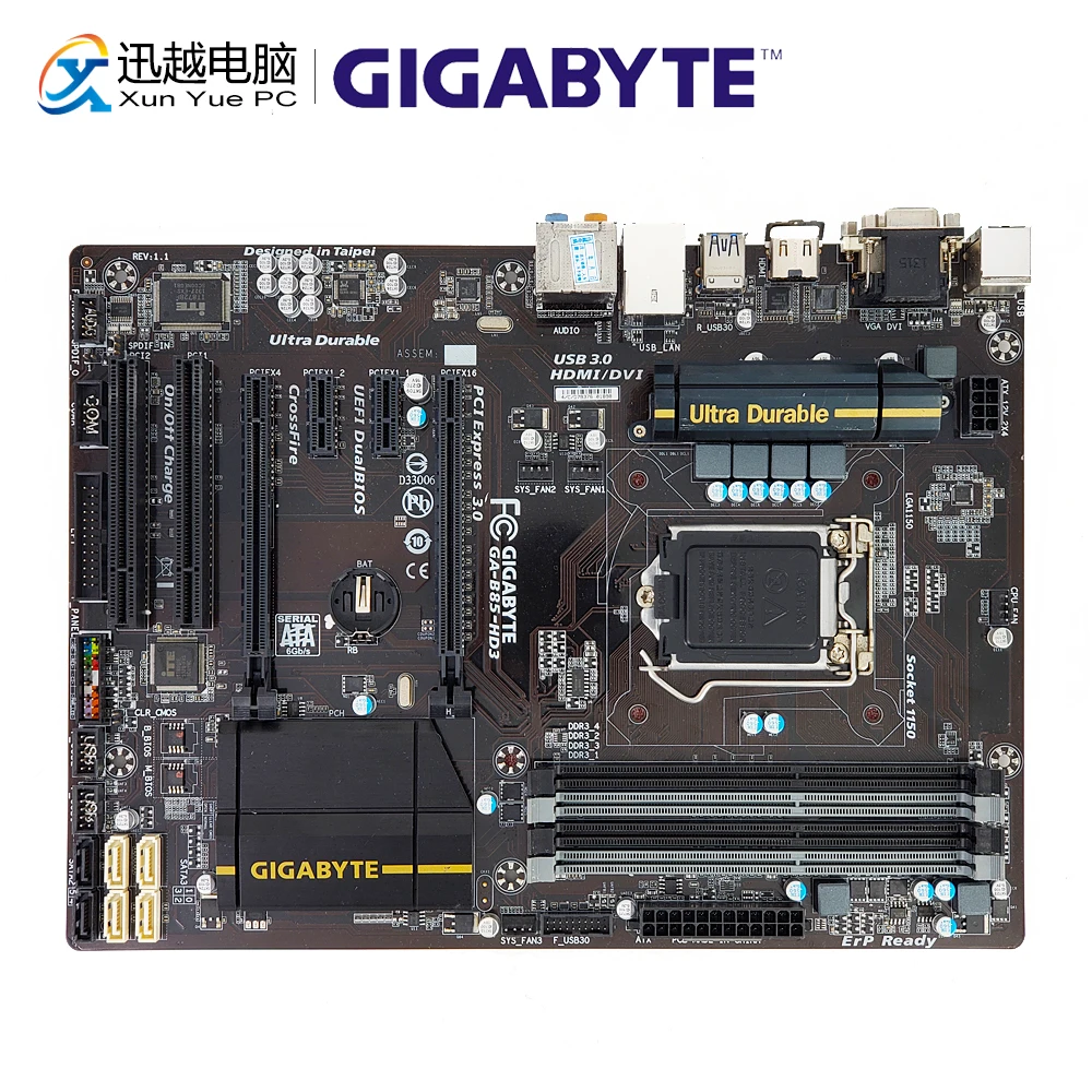 Gigabyte GA B85 HD3 настольная материнская плата LGA 1150 i7 i5 i3 Pentium Celeron DDR3 32G SATA3 USB3.0 DVI VGA HDMI