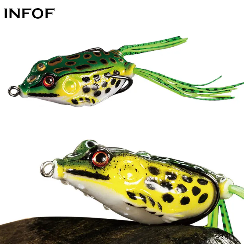 INFOF 10 шт./упак. Topwater блесна в виде Лягушки 8g/10g/14g Мягкая рыболовная приманка