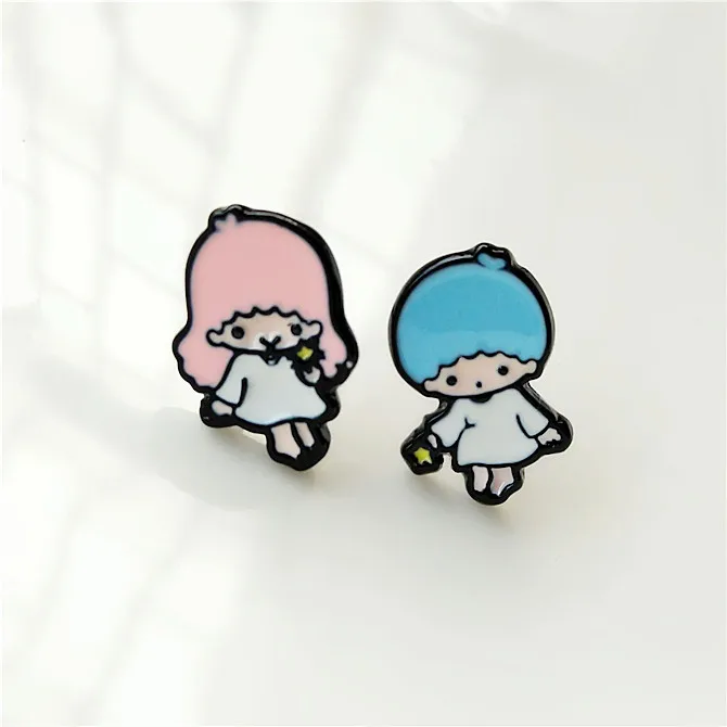 IVYYE персонажи Little Twin Stars Для мальчиков и девочек мода аниме Сережка с героями мультфильмов милые серьги-гвоздики с животными Для женщин девушки детские ювелирные изделия рождественское платье Новое поступление, подарок при покупке