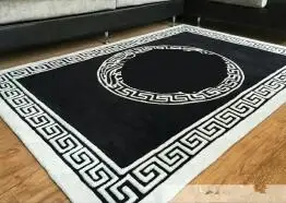 2x3m Black White Индивидуальный акриловый ковер ручной работы для гостиной, спальни, модный креативный журнальный столик, диван tapete, MD-ACR05, фирменный логотип на заказ - Цвет: 2x3m Black White