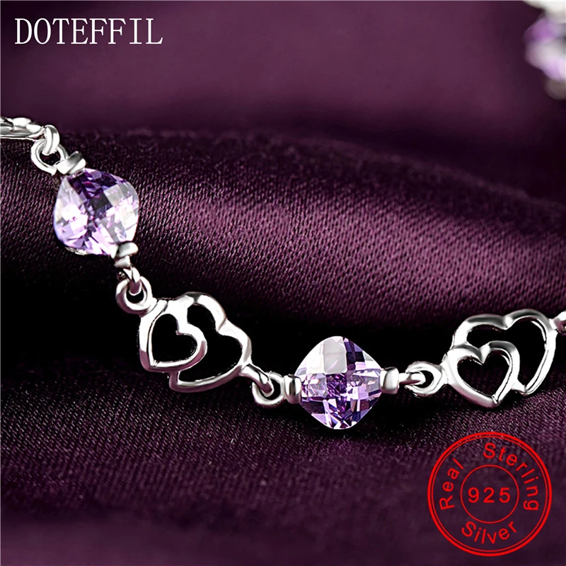Женский браслет из серебра 925 пробы с фианитами|zircon bracelet|charm braceletwomen charm bracelet |