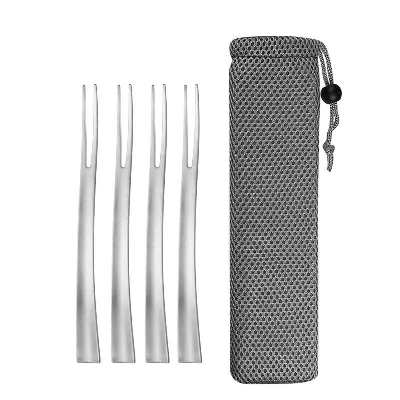 silver 4 pcs JueQi 4/8 шт красочные кухонные вилки из нержавеющей стали для фруктов набор столовых приборов вилка для торта, десертная посуда для закусок чайная столовая вилка - Цвет: silver 4 pcs