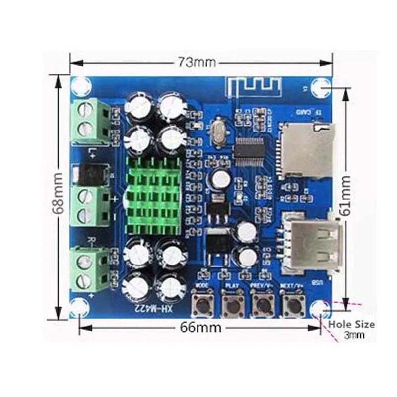 Плата усилителя Bluetooth 4 0 XH M422 TPA3116D2 50 Вт + с U диском tf картой проигрывателем DC12