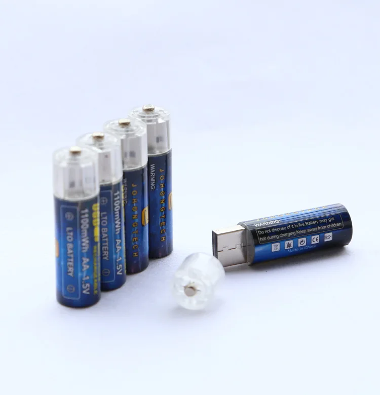 Оригинальный USB аккумуляторная батарея АА 1 5 V 1100 mAh быстрой зарядки Литий po