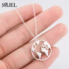 Ожерелье SMJEL с изображением глобуса, карты мира, женское ожерелье с подвесками для странников, ожерелье с круглым изображением персонализированного модного подарка на открытом воздухе для лучших друзей