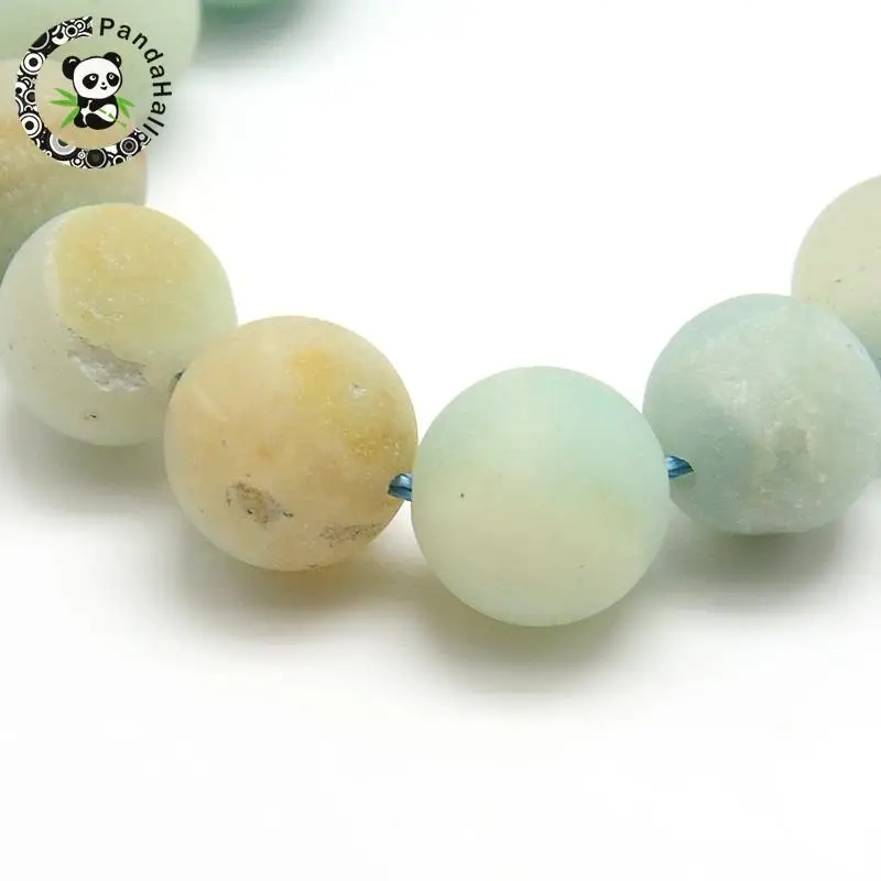 

Frosted Natural Amazonite Round Bead Strands, 10mm, Hole: 1mm; about 37~39pcs/strand, 14.9~15.6"