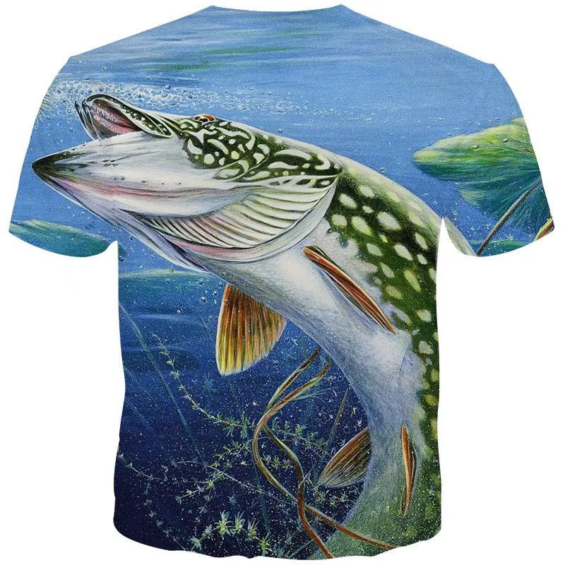 

YOUTHUP 2020 New 3D Fish Printed Men's tshirts Summer Short Sleeve T shirts Cool Fish Printed Male 3D T-shirts Top Tees