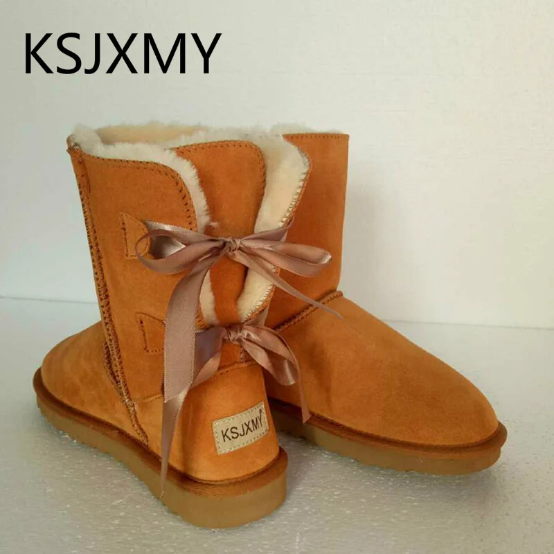 KSJXMY Новое поступление 100% натуральный мех классические женские сапоги