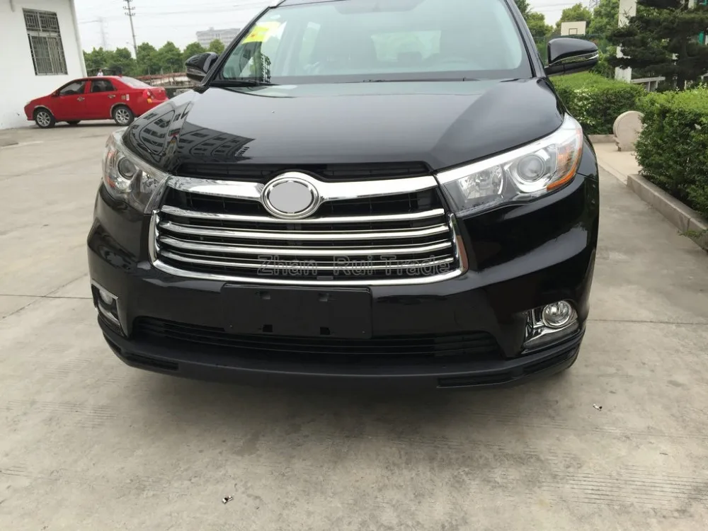 Хромированная передняя решетка радиатора из АБС пластика для Toyota Highlander 2014 2017|front