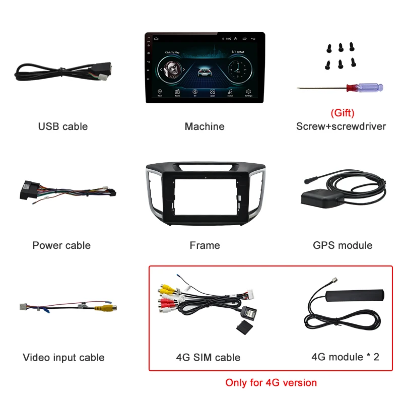 Junsun 2 Din мультимедийный видео плеер Android 8 1 gps навигация радио wifi OBD2 для hyundai ix25 2014 2018
