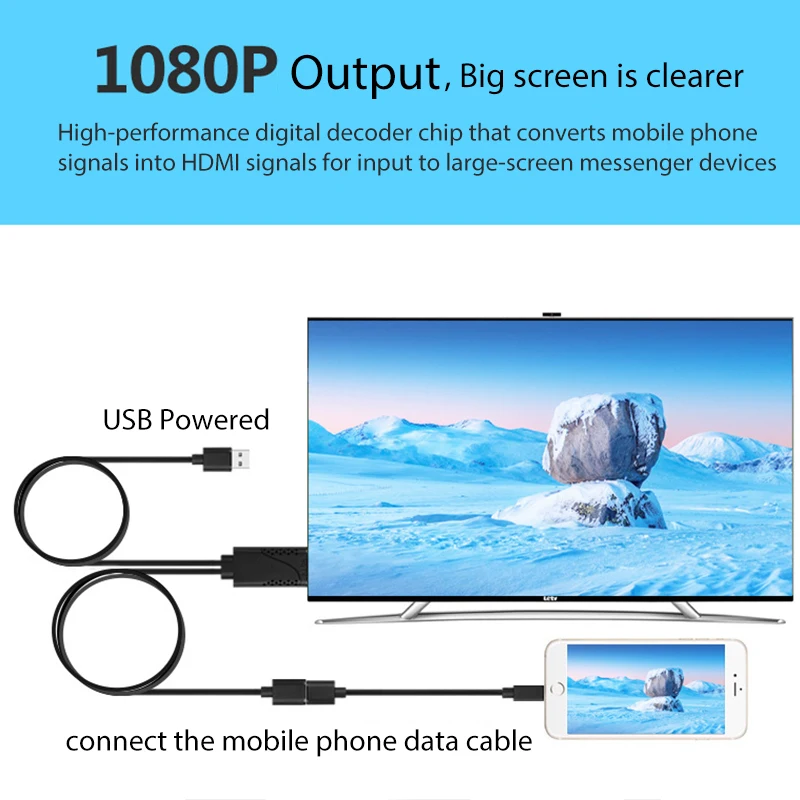 Кабель-адаптер USB Female to HDMI Male HDTV для iPhone Android поддержка 1080P проект или дисплеи |