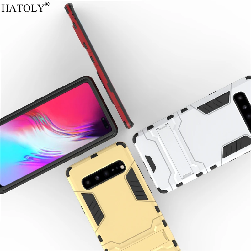 Чехол для Samsung Galaxy S10 5G резиновая броня робота жесткая задняя крышка телефона