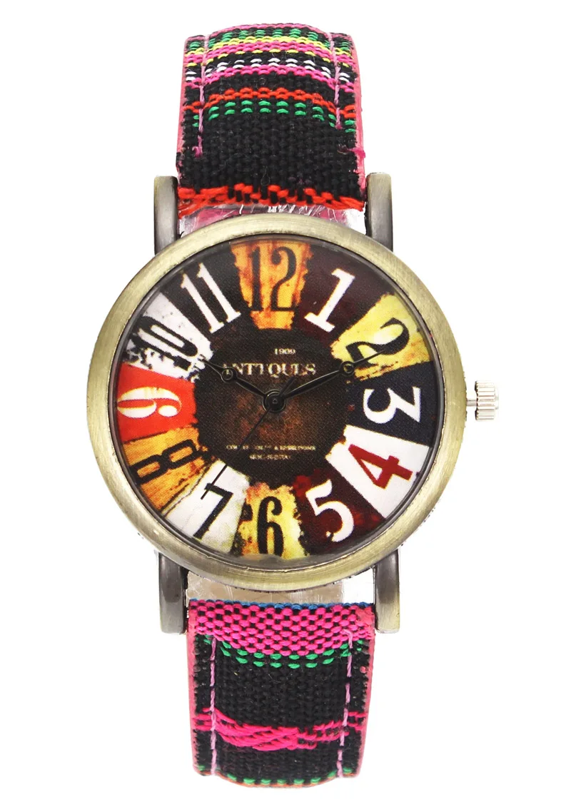 Vogue узор по фильму трендовые холщовые часы на ремешке 18 мм Модные женские мужские