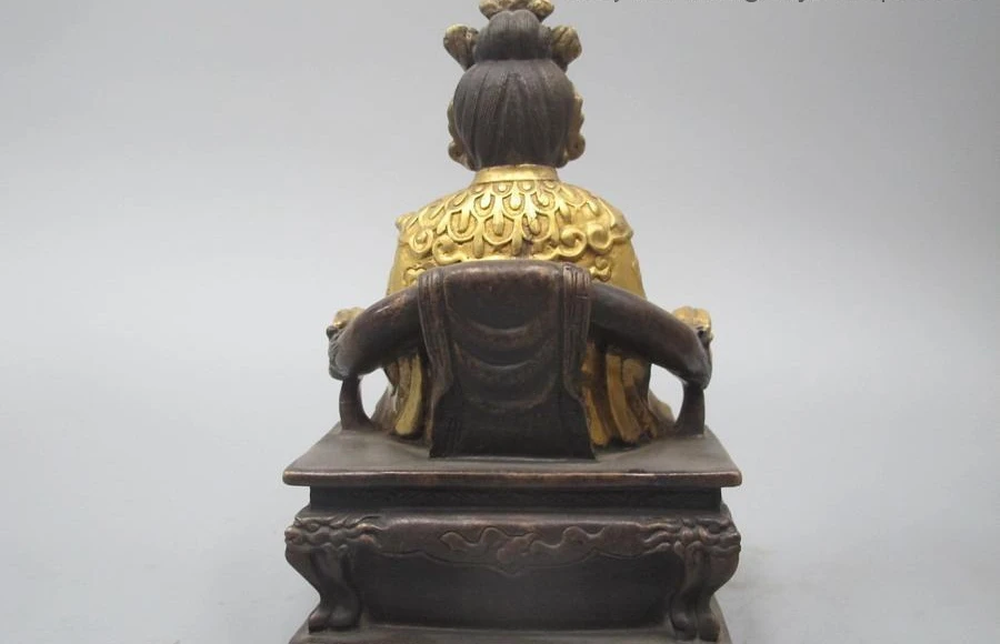 China Pure Bronze 24k gold Dragon phoenix Queen Mother empress Buddha statue 2017 | Дом и сад