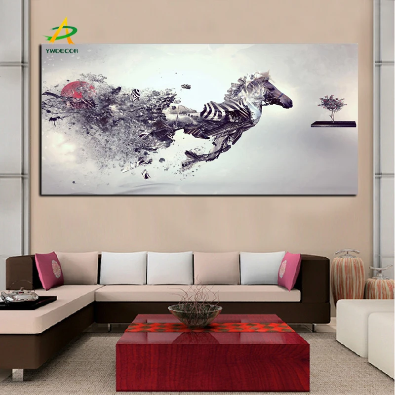 YWDECOR персонализированные Творческий бег живопись на холсте с изображением