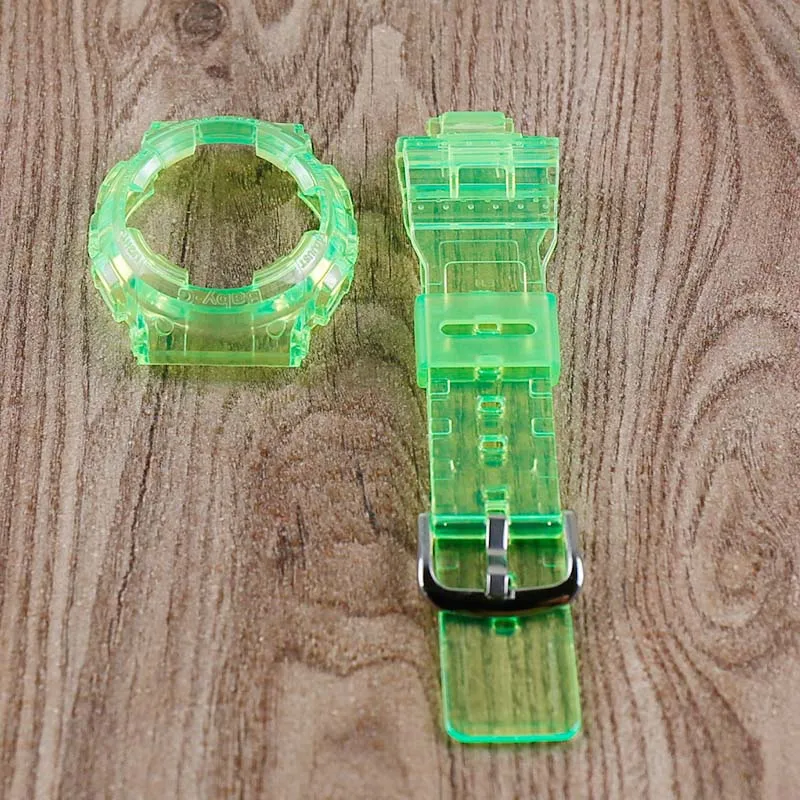 Green Женские часы с аксессуарами для Casio baby-g серии прозрачный ремешок BA-111 110 112 120 Смола ремешок серии - Цвет ремешка: Green