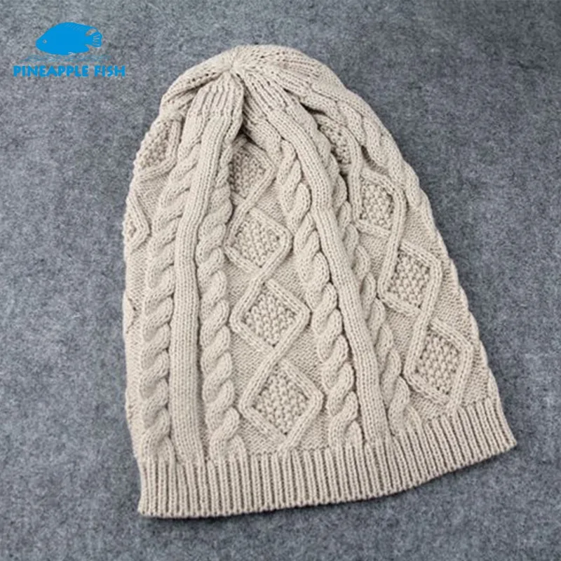 2017 Skullies шапочки зимняя шапка для Для женщин мужчин небольшой поворот вязаная
